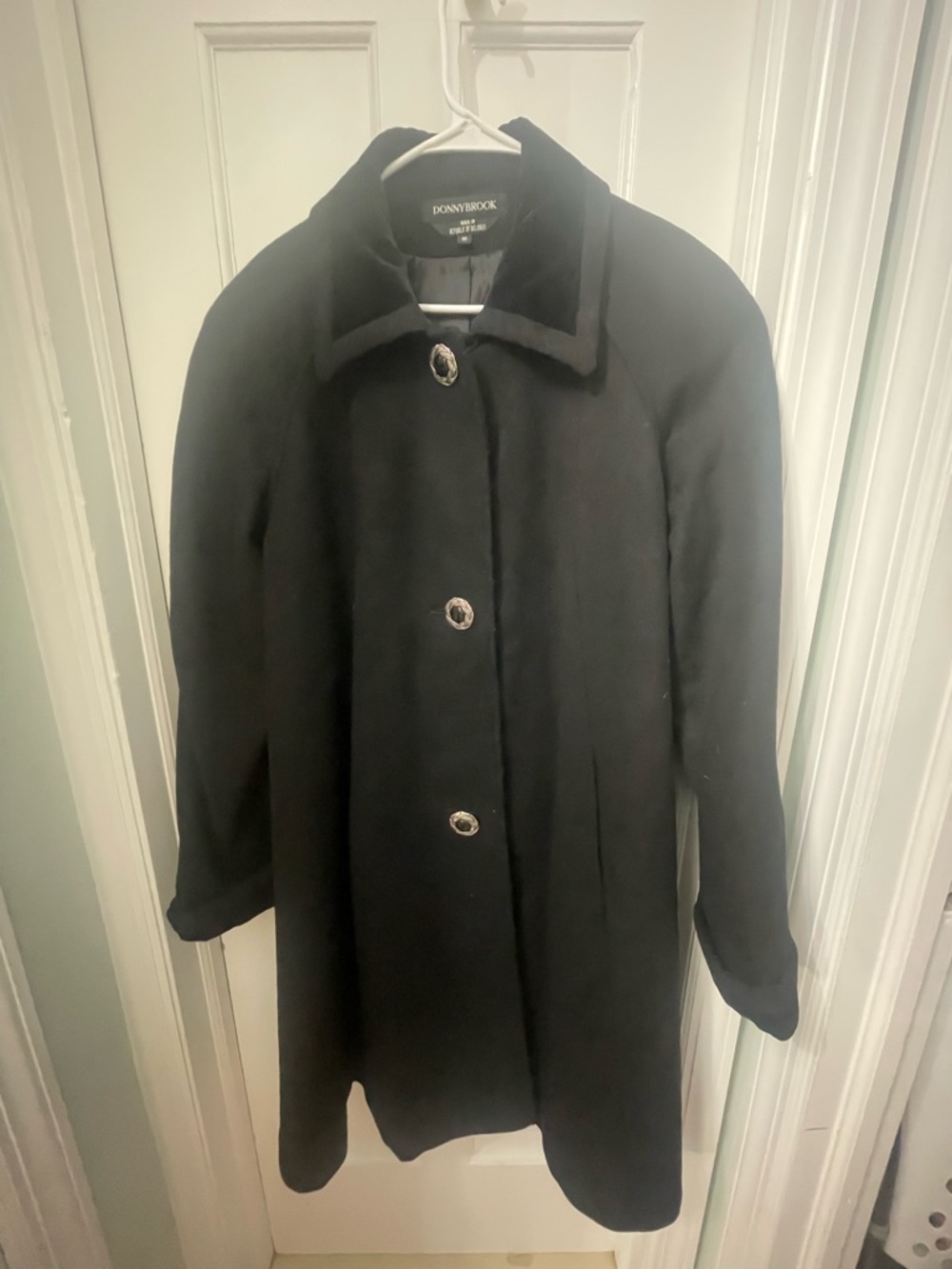 Donnybrook Black Wool Blend Pea Coat